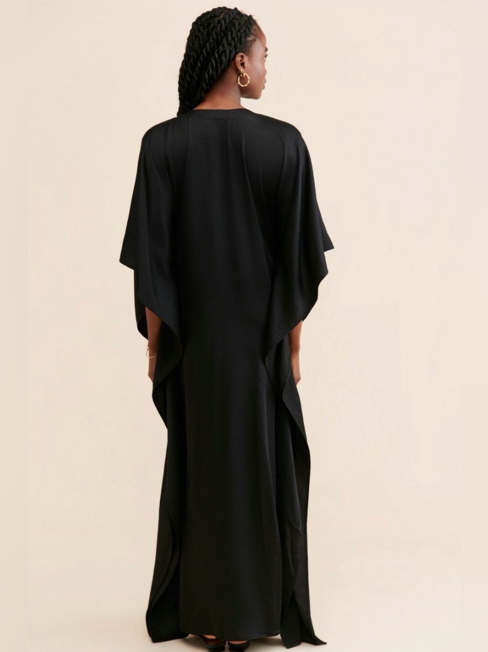 Ripley Rader Satin Crepe Caftan blk size L - Picture 4 of 5